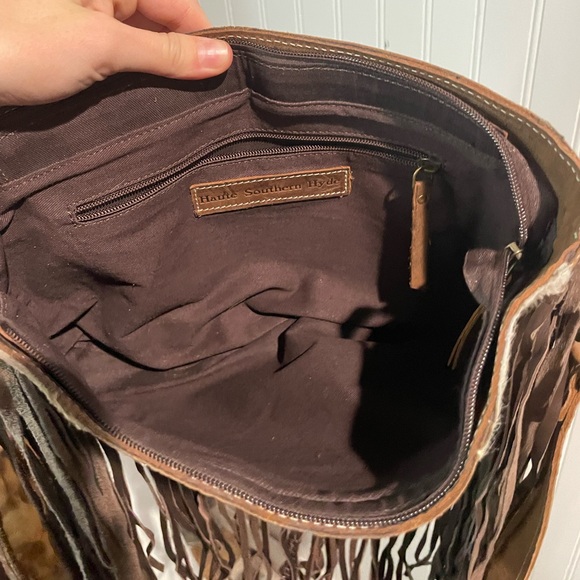 Genuine leather and calf hide purse with fringe. Conceal carry purse - Picture 6 of 8
